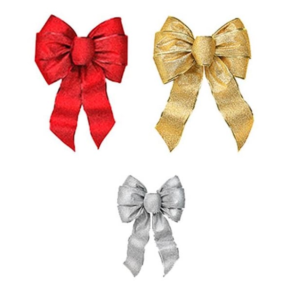 Holiday Trim Holiday Trim 6166 Shimmering Christmas Glitters Wired Bow; Pack Of 12 194400 - main